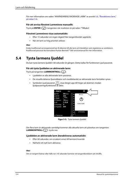 3.6 Parametrar och inställningsintervall för P Simv-läge - Covidien