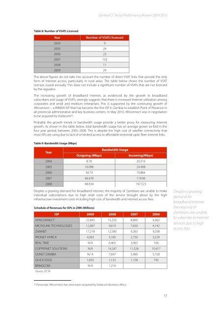 Zambia ICT Sector Performance Review 2010 - Research ICT Africa