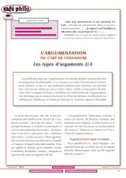 L'ARGUMENTATION Les types d'arguments 2/3 - reseau-regain.net