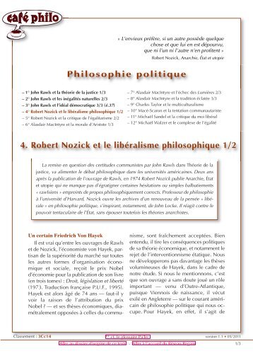 4. Robert Nozick et le libÃ©ralisme philosophique ... - reseau-regain.net