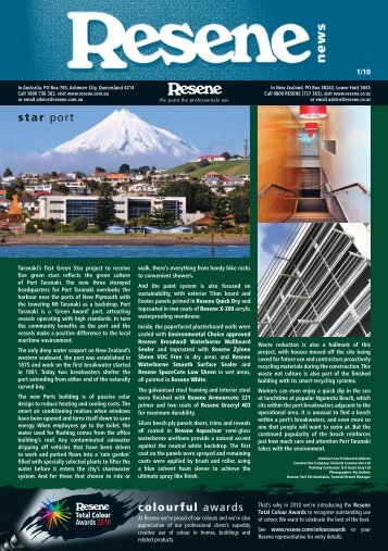 Resene Newsletter Issue No 1 for 2010