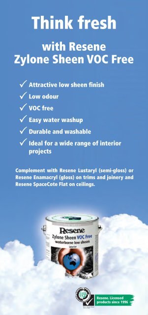 Resene Zylone Sheen VOC Free interior paint