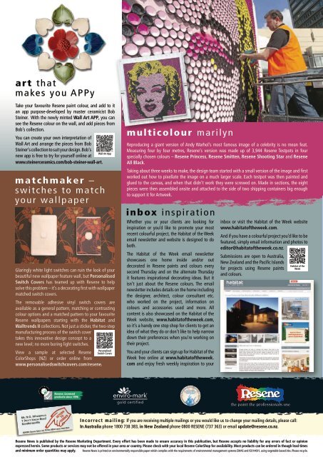 Resene Newsletter issue 1 2013