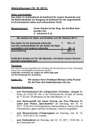 Abkündigungen (16. 10. 2011) - Evangelische Kirchengemeinde ...