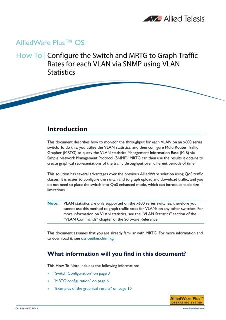 How To Configure MRTG via SNMP using VLAN ... - Allied Telesis