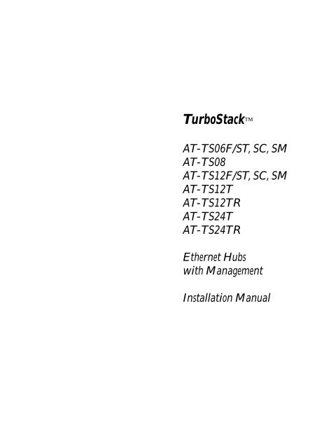TurboStack Series Installation Guide - Allied Telesis