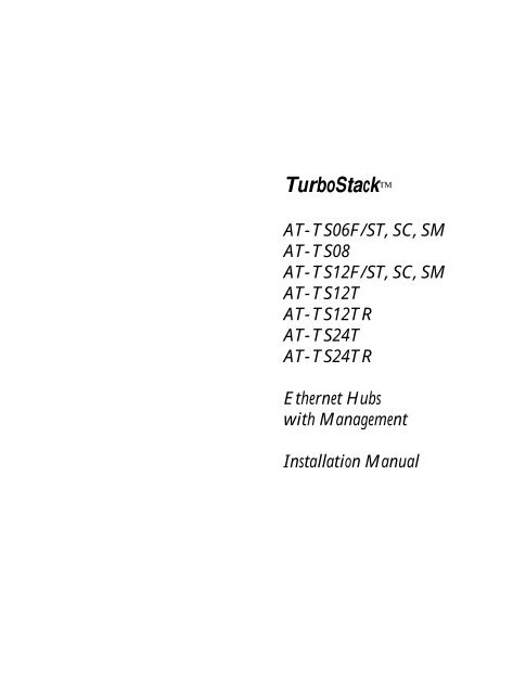 TurboStack Series Installation Guide - Allied Telesis