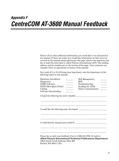 AT-3624TR/3648TR Installation Manual - Allied Telesis