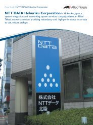 NTT DATA Hokuriku Corporation in Hokuriku, Japan, a - Allied Telesis
