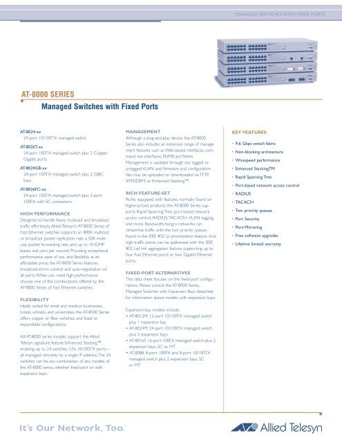 Download AT-8000 Family Datasheet - Allied Telesis