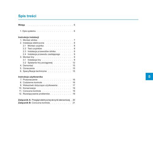 system wspomagania wspinania avanti – typ vi - Avanti Online