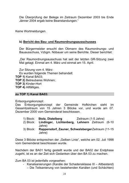 GR-Protokoll - .PDF - Gemeinde Hofkirchen im Traunkreis