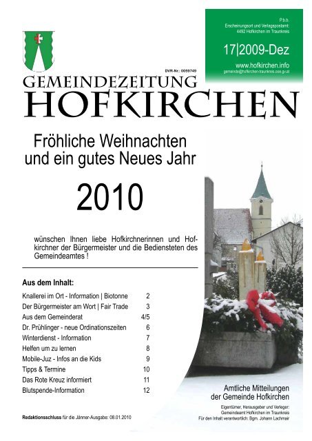 17/2009 (919 KB) - Gemeinde Hofkirchen im Traunkreis