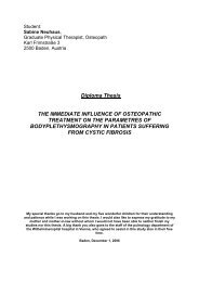 Diploma Thesis THE IMMEDIATE INFLUENCE OF OSTEOPATHIC ...