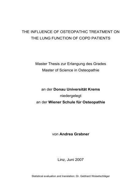 The Influence Of Osteopathic Treatment On The Lung