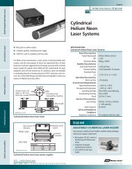 Cylindrical Helium Neon Laser Systems - CVI Melles Griot