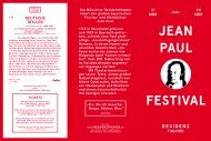 Jean PauL FestiVaL - Residenztheater