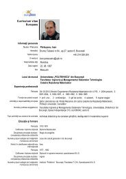 Curriculum vitae Europass - Catedra de Rezistenta Materialelor