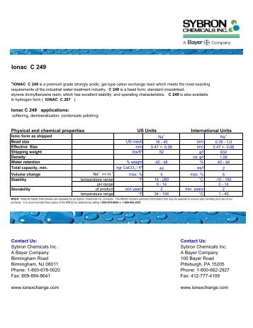 Ionac C 249 - Res-Kem Corporation