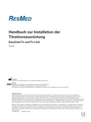 Handbuch zur Installation der Titrationsausrüstung - ResMed