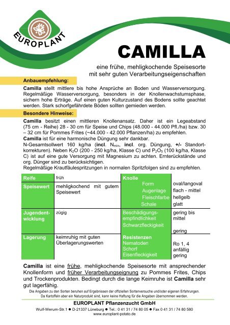 CAMILLA - Europlant