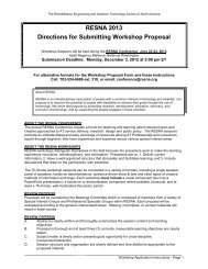 the Workshop Proposal Submission Instructions - Resna