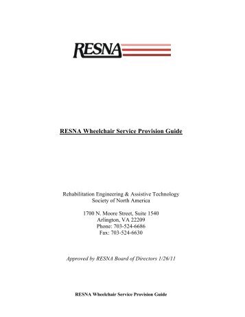 Wheelchair Service Provision Guide - Resna