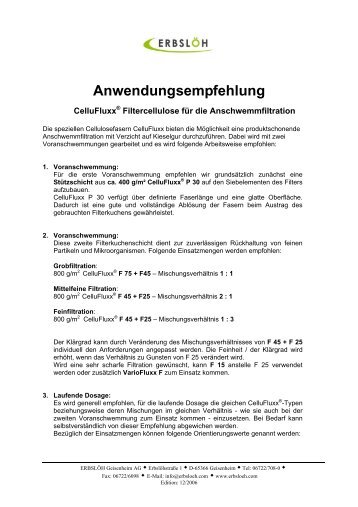 Anwendungsempfehlung - Erbslöh