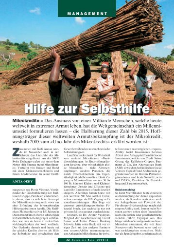 Hilfe zur Selbsthilfe Hilfe zur Selbsthilfe - responsAbility Social ...