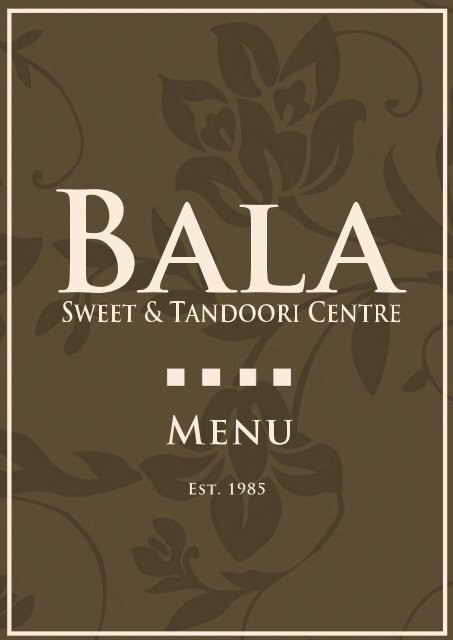 Download the Bala Menu - UK Restaurant Menus