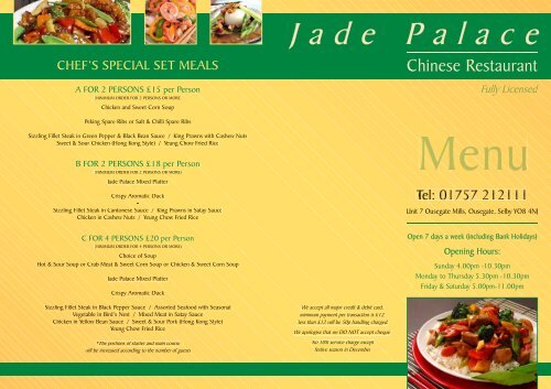 Download the Jade Palace Menu UK Restaurant Menus