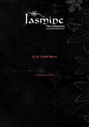 Download the Jasmine Menu - UK Restaurant Menus