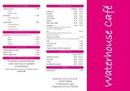 Download the Waterhouse Cafe Menu - UK Restaurant Menus