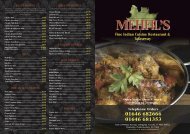 Download the Mehfil's Menu - UK Restaurant Menus
