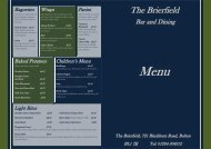 Download the Brierfield Menu - UK Restaurant Menus