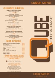 Download the Qube Lunch Menu - UK Restaurant Menus