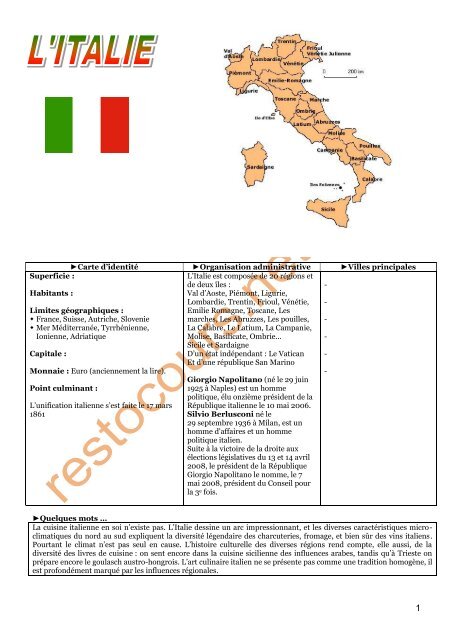 Italie Elevepdf Restocoursnet - 