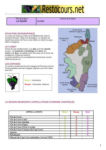 Vin de Corse - Restocours.net