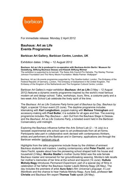 Bauhaus events press release 2 April 2012.pdf - Barbican