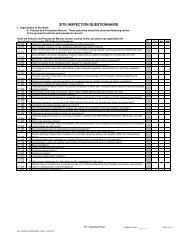 Pre-Inspection Questionnaire Instructions and Worksheet