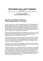 MITSUBISHI RALLIART SWEDEN - Resultatservice