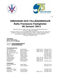 Inbjud Rally Franssons Fastigheter 2011 - Resultatservice