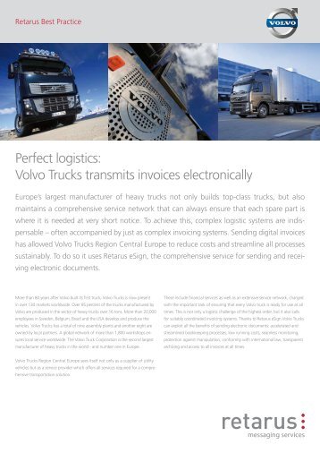Volvo Trucks transmits invoices electronically - Retarus
