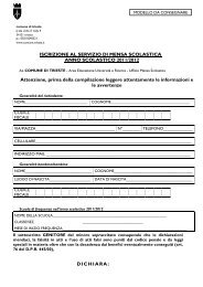 ISCRIZIONE AL SERVIZIO DI MENSA SCOLASTICA ANNO ...