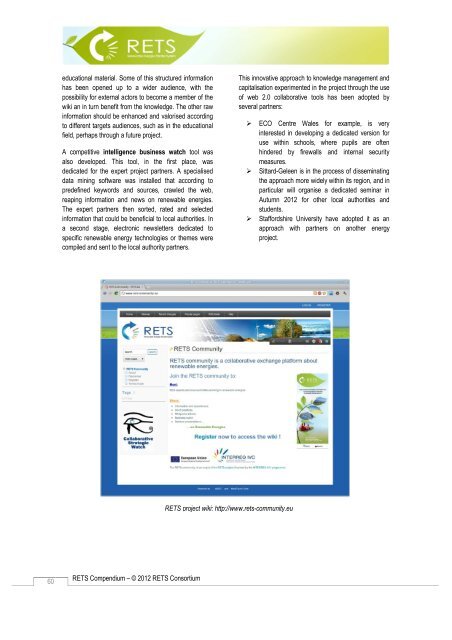 Promoting renewable energies - RETS Project