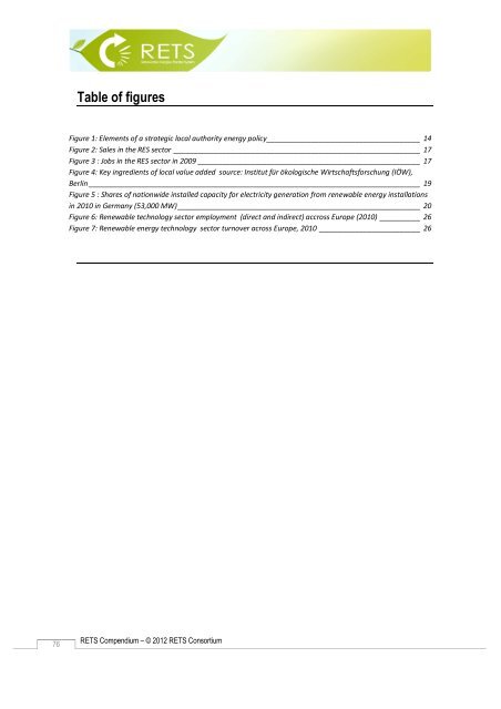 Promoting renewable energies - RETS Project