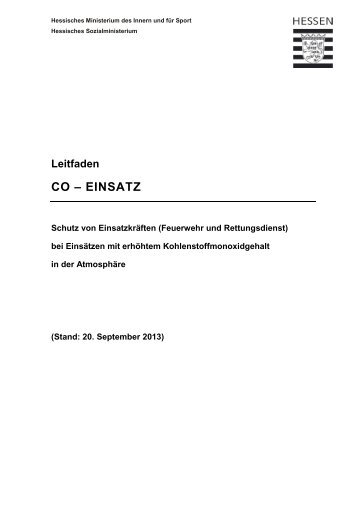 Leitfaden CO – EINSATZ - Rettungsdienst Wetteraukreis