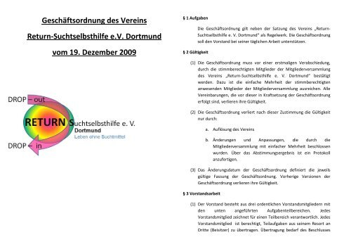 Geschäftsordnung des Vereins Return-Suchtselbsthilfe e.V. ...