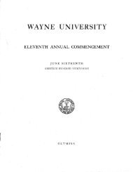 Wayne University 1939 Commencement Program - Walter P ...