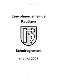 Schulreglement - Gemeinde Reutigen